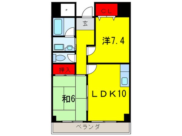 ラビッツコート文珠の物件間取画像